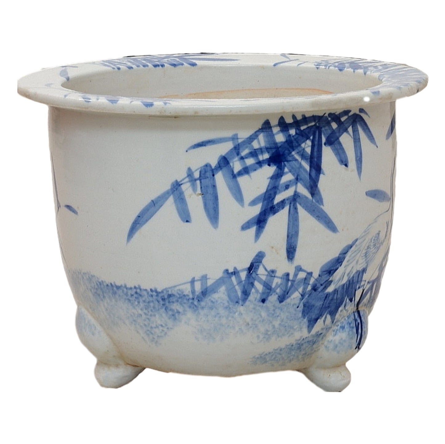Japanese Pot – Crane & Bamboo Motif